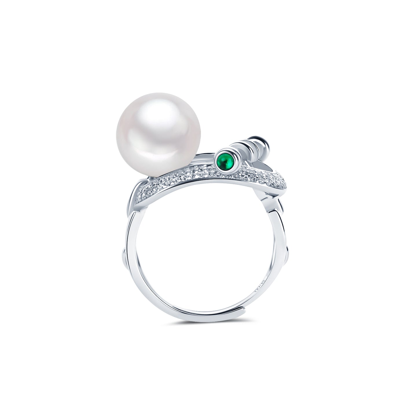 Anchor Gold Plated Sterling Silver with Dual-Color Gemstone Ring