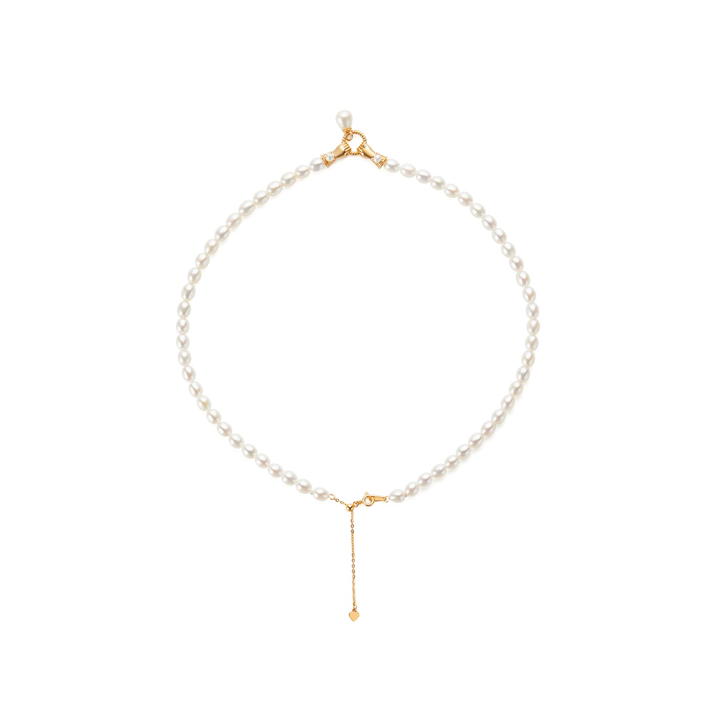 Holding Hands Gold Plated Sterling Silver with Gemstone Necklace