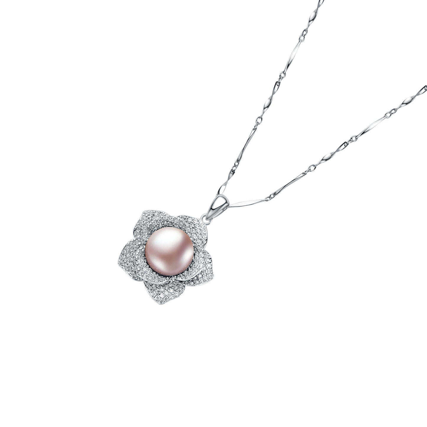 Camellia Sterling Silver with Gemstone Pendent