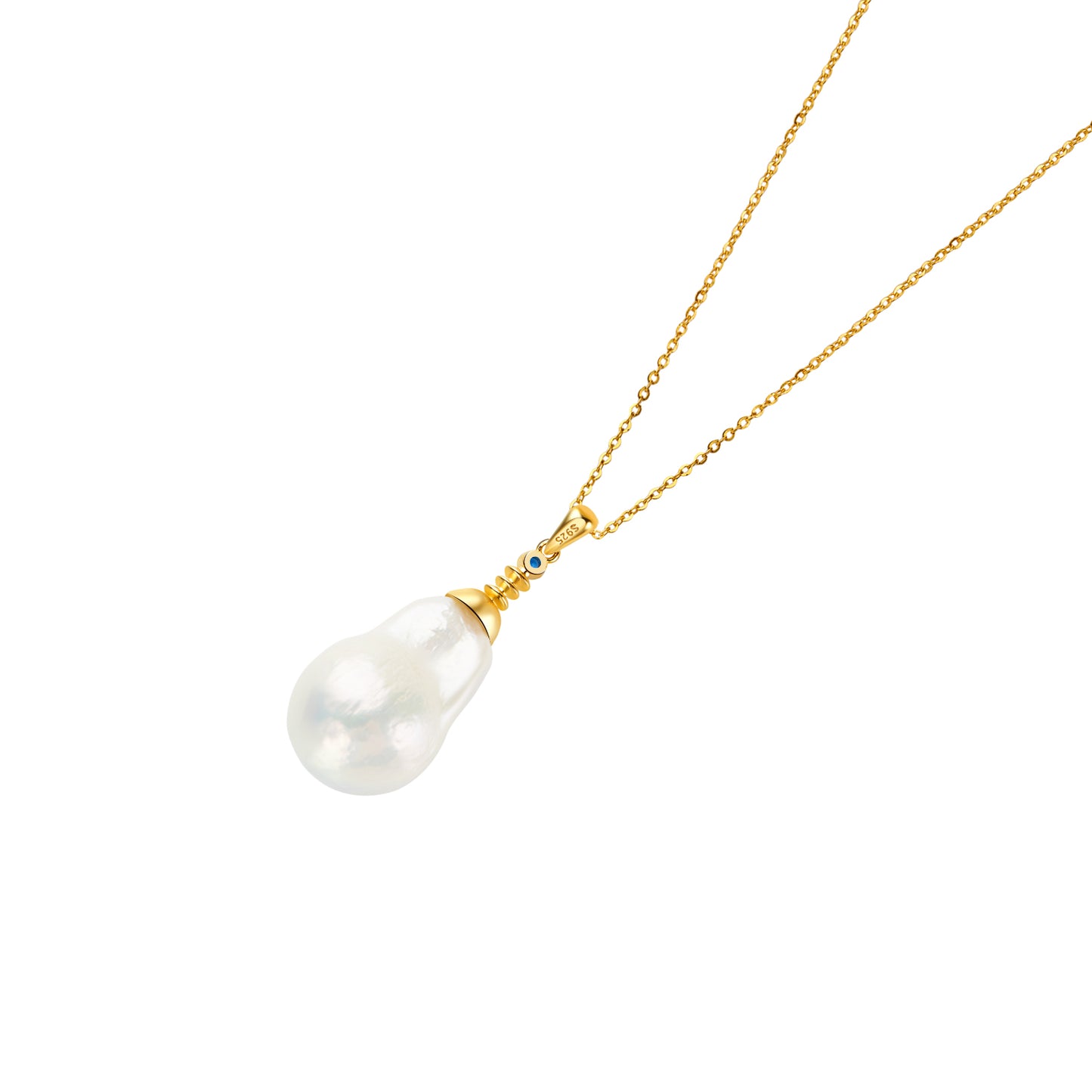 Simplicity Gold Plated Sterling Silver with Gemstone Pendent (A)