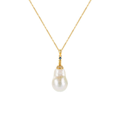 Simplicity Gold Plated Sterling Silver with Gemstone Pendent (A)