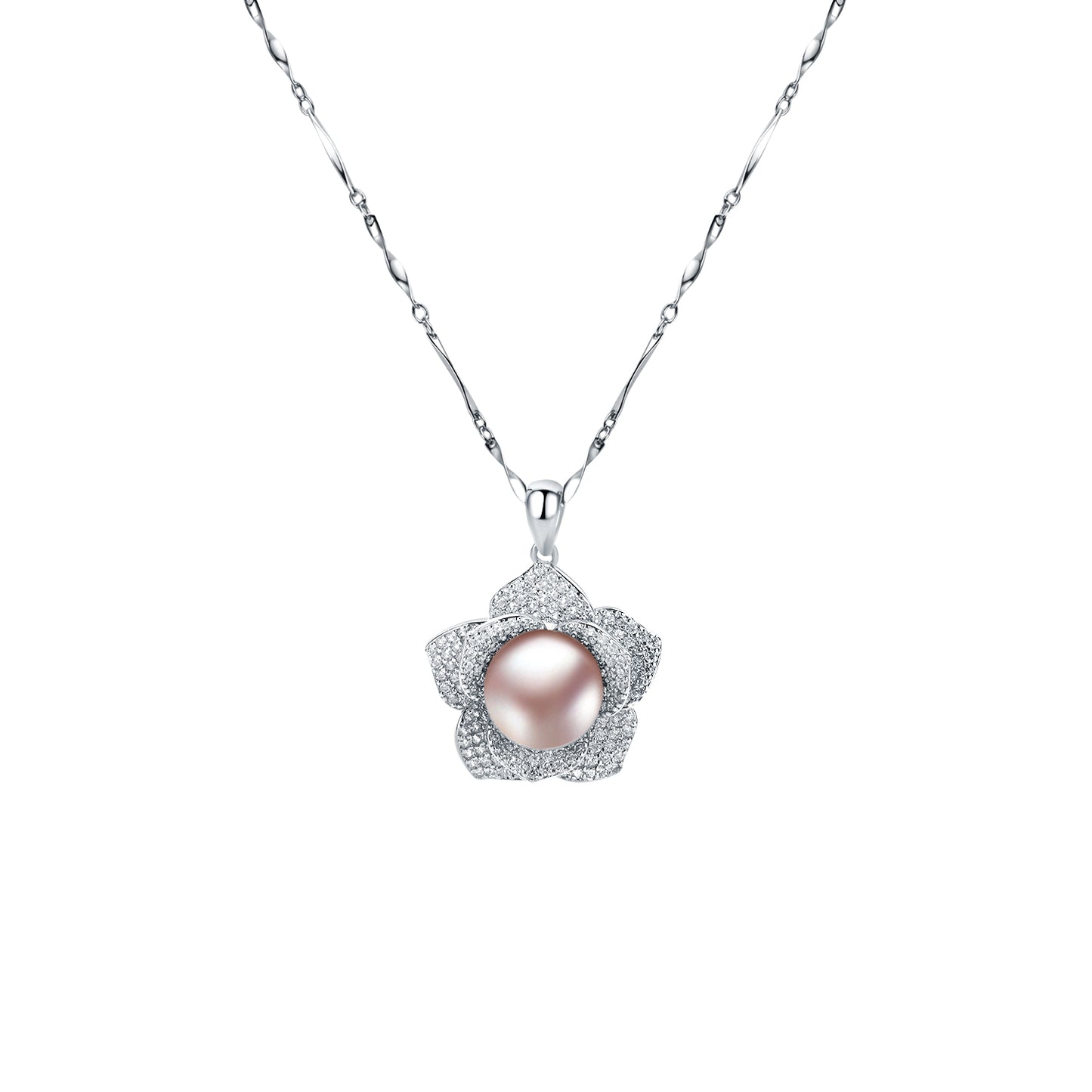 Camellia Sterling Silver with Gemstone Pendent