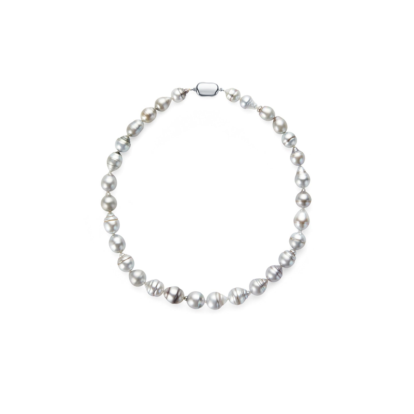 Pearl necklace on a white background