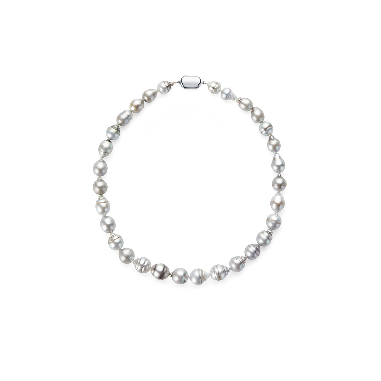 Pearl necklace on a white background